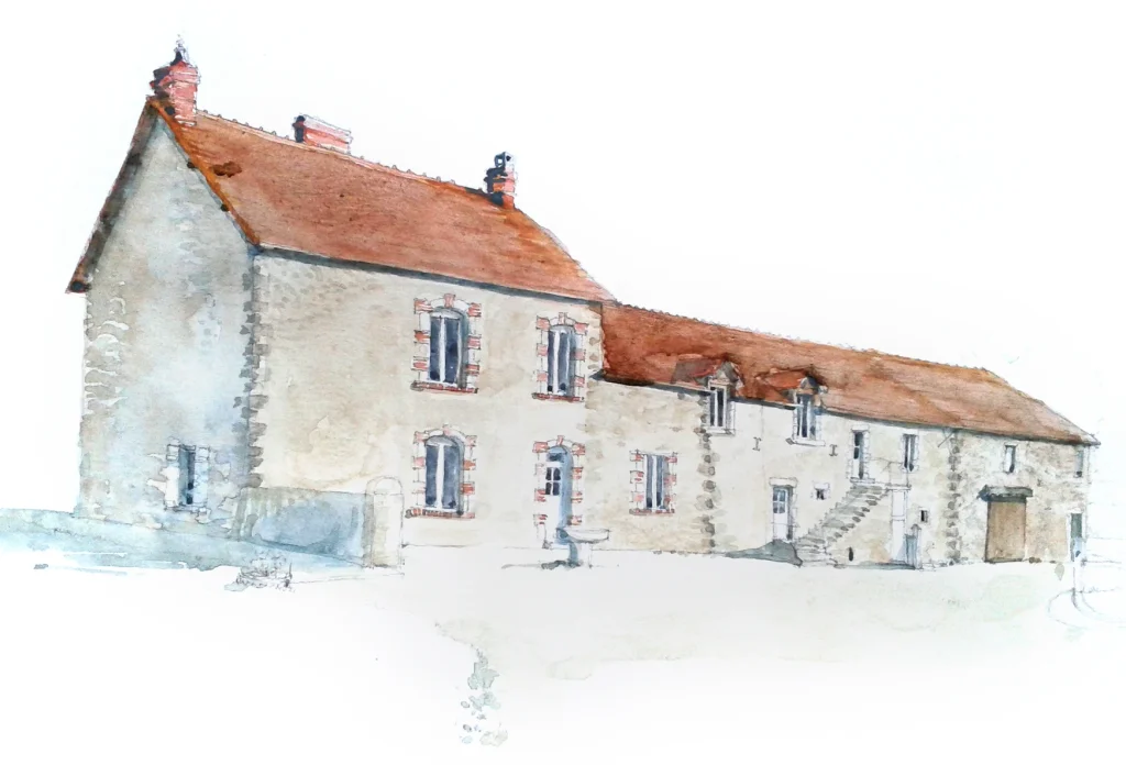 Aquarelle - La maison de mon oncle